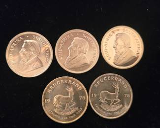 5 1oz south African Krugerrands