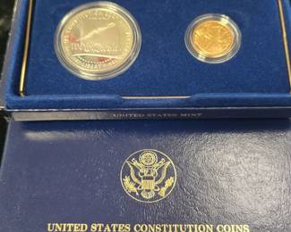 Us Constitution Coin silver and Gold Mint set