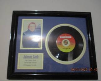 Johnny Cash plaque and record