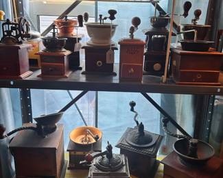 Coffee Grinders all shapes and sizes