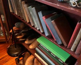 Wooden Shoe Trees, Books dating back to the late 1800's to the early 1900's , Jars of Jewelry