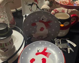 Crate & Barrel polar bear dessert dishes