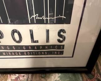 1991 Artist Dennis Mukai Signed Metropolis Print - professionally framed
