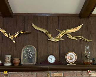 VTG Syroco MCM Oversized FLYING SEAGULLS Birds Wall