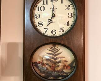 Wooden Country Shadowbox Battery Operated Wall Clock