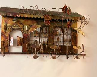 1974 VINTAGE ENESCO IMPORTS CORP BAR CAFE COPPER WALL HANGING