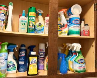 Assorted cleaning products 