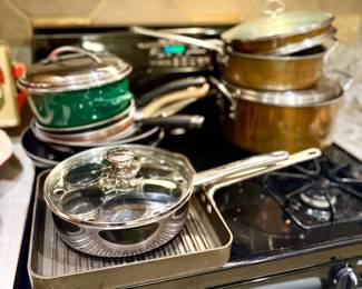 Assorted pots and pans 