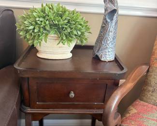 Side table , vintage sculpture Mary with baby