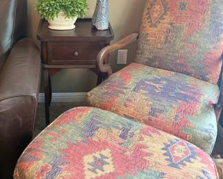 Southwest style chair and ottoman 
