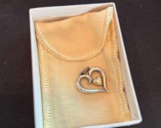 James Avery Sterling and 14K Gold pendant -Joy of my Heart 