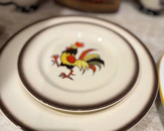 Red Rooster by Metlox - poppy trail- Vernon Dinnerware 