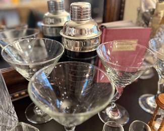 Barware - Martini glasses, Cocktail shaker 