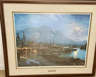 Thomas Kinkade, "The Birth of a City" Signed print 1988