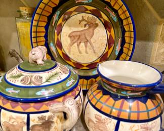 Zrike Dana Cullen Field and Stream Pottery set - shown 