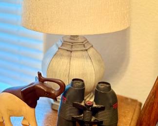 binoculars, lamp 