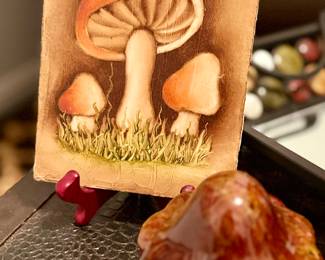 Vintage mushroom art, vintage mushroom pottery 