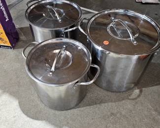 STAINLESS STEEL STOCK POT LOT