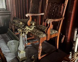 carved table with 6 chairs