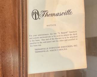 Original tag on furniture