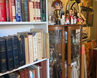 Books and trinket/knick-knack shelf