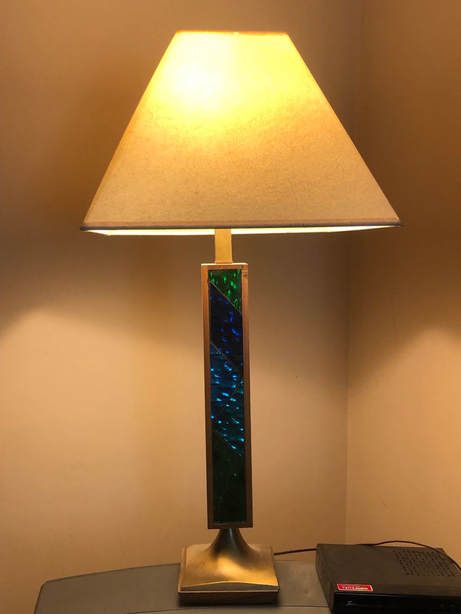 Designer Georges Briard mosaic glass lamp