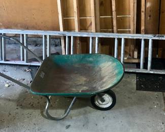 Metal Wheel Barrow and 20 foot extension ladder