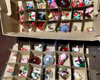 Hundreds of Christmas ornaments; some vintage