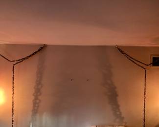 Cool Vintage swag Lights with amethyst colored glass