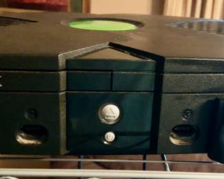 XBox console with games