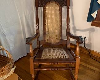 Antique Rattan Rocker-$125
