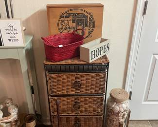 Shells and  wicker storage