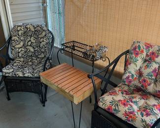 Painted rattan chairs