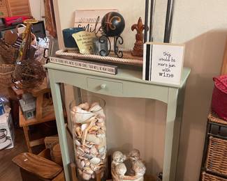 More pretty shells, sage green small table