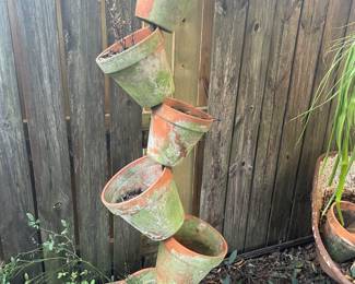 Terra cotta pot sculpture