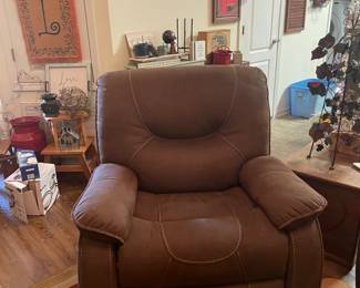 Faux suede recliner 