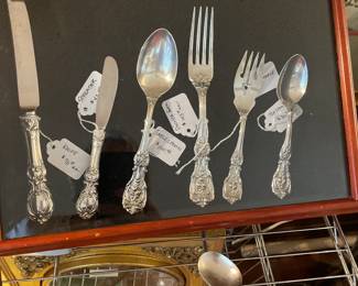 Sterling Flatware- Mirror Steele.  Service for 8 plus extra teaspoons and Serving spoons.