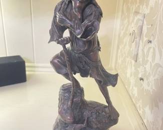 "The Sculpture".  This is a Japanese Bronze sculpture, likely from the Mieji period 1868-1912.   Checking for authenticiy.