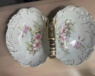 Double bowl "butterfly' candy dish