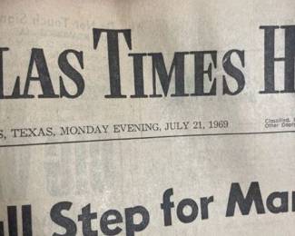 One Small Step for Mankind...July 21, 1969 Dallas Times Herald Newspaper