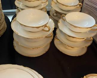 Haviland Limoges Double handle soup bowls w/ underplate