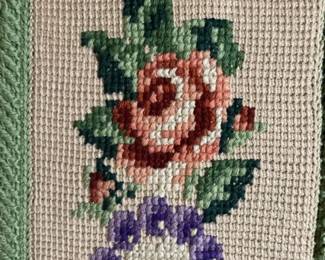 68 x 40" upclose needle point throw