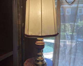 Very old lamp.  Lamp table 43"