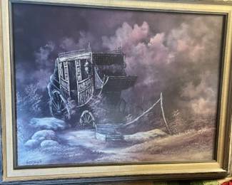 'Stagecoach" by Cecil R. Young, Jr. artwork print 1980. Signed by Artist.