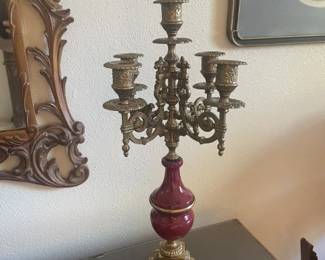 Antique Brass Lamp w/ 4 holders