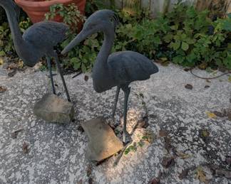 Metal Figurines.  Approx 30" tall.