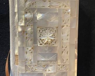 Mother of Pearl covered New Testament Bible