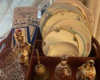 Decorative plates, bells, pitchers, plate holders