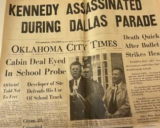 Kennedy Assassination - Oklahoma City Times - Fri, November 22, 1963