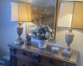 Lamps.  Shades need repair.